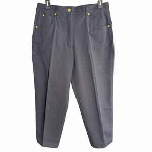 Vtg St John Sport By Marie Gray Black Cropped Pants Women's High Rise 12 City